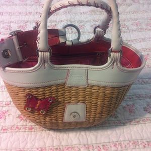 Coach straw bag small to med.